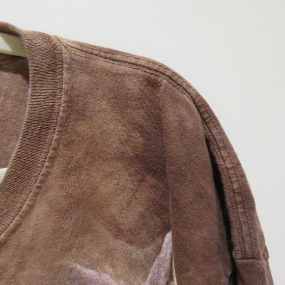 THE MOUNTAIN Hippo Print Distressed Tie Dye T-Shirt in Brown Hippie Y2K Boho XL - Picture 5 of 14